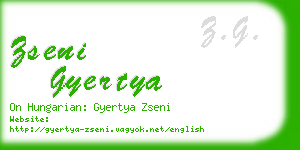 zseni gyertya business card